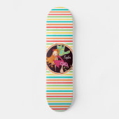 Fairy auf hellen Regenbogenstreifen Skateboard (Vorderseite)