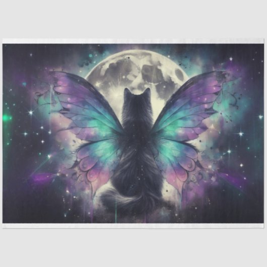 Fairy Aurora Cat Tissue Paper Seidenpapier (Vorderseite)