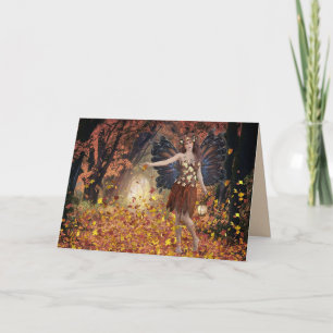 FAIRY AUTUMN FANTASY ART BIRTHDAY CARD KARTE