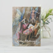 Fairy Baby Blessings Baby Shower Einladung (Stehend Vorderseite)
