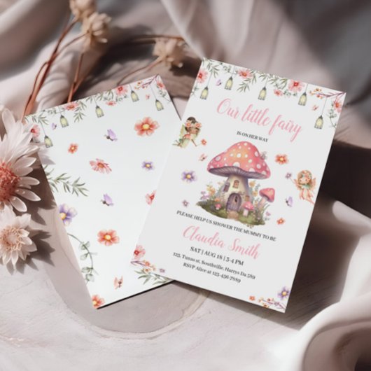 Fairy Baby Dusche Pink Lavender Blume Einladung