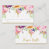 Fairy Baby Duwer Diaper Raffle Floral Baby Girl Begleitkarte (Vorne/Hinten)