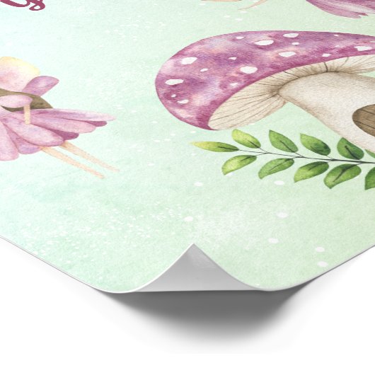 Fairy baby shower Drinks Poster (Ecke)