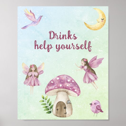 Fairy baby shower Drinks Poster (Vorne)