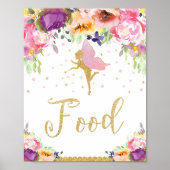 Fairy Baby Shower Food Decoration Sign Baby Girl Poster (Vorne)