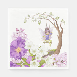 Fairy Baby Shower Illustrations Luncheon Serviette