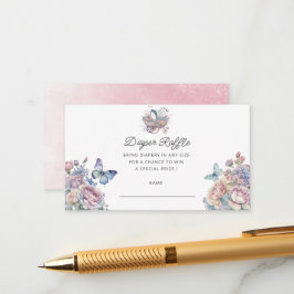 Fairy Baby Stroller Diaper Raffle Ticket Begleitkarte