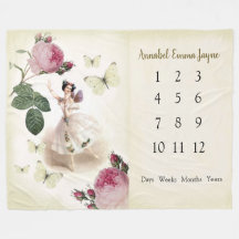 Fairy Ballerina Baby 1 Jahr Milestone Blanket