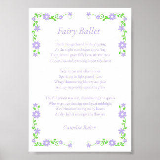 Fairy Ballet Poem Print Poster