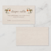 Fairy Bird Floral Diaper Raffle Baby Dusche Begleitkarte (Vorne/Hinten)
