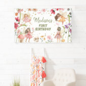 Fairy Birthday 1. Verzauberter Wald Mädchen Hinter Banner (Insitu)