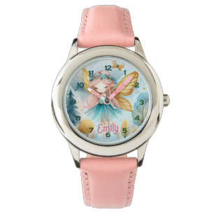 Fairy Birthday Aquamarin Gold Pink Princess Mairyt Armbanduhr