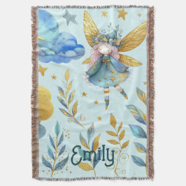 Fairy Birthday Aquamarin Gold Pink Princess Mairyt Decke