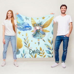 Fairy Birthday Aquamarin Gold Pink Princess Mairyt Fleecedecke