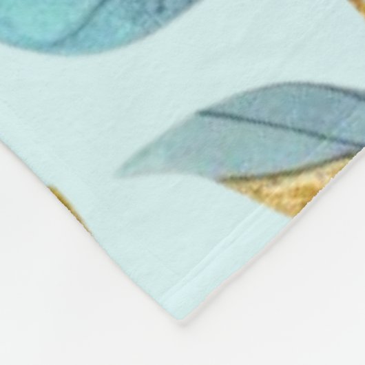 Fairy Birthday Aquamarin Gold Pink Princess Mairyt Fleecedecke (Ecke)