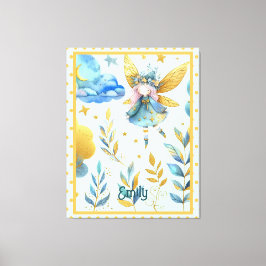 Fairy Birthday Aquamarin Gold Pink Princess Mairyt Leinwanddruck