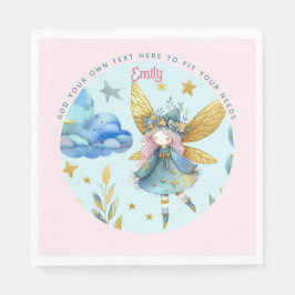 Fairy Birthday Aquamarin Gold Pink Princess Mairyt Serviette