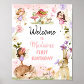 Fairy Birthday Begrüßung verzaubertes Waldmädchen  Poster (Vorne)