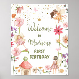 Fairy Birthday Begrüßung verzaubertes Waldmädchen  Poster