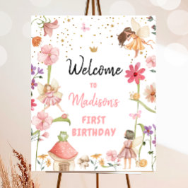 Fairy Birthday Begrüßung verzaubertes Waldmädchen  Poster
