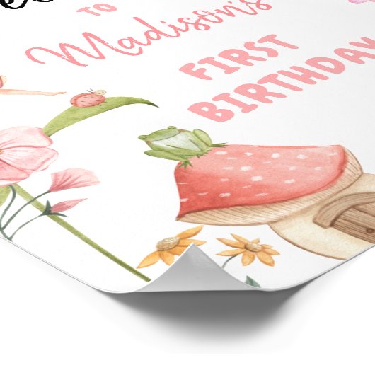 Fairy Birthday Begrüßung verzaubertes Waldmädchen Poster (Ecke)