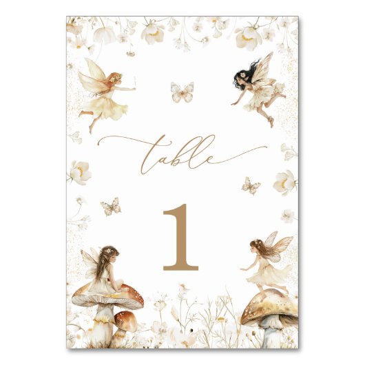 Fairy Birthday Boho Tischnummer (Vorderseite)
