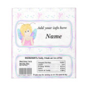 Fairy Birthday Candy Bar Wrapper Gastgeschenke Notizblock (Vorderseite)