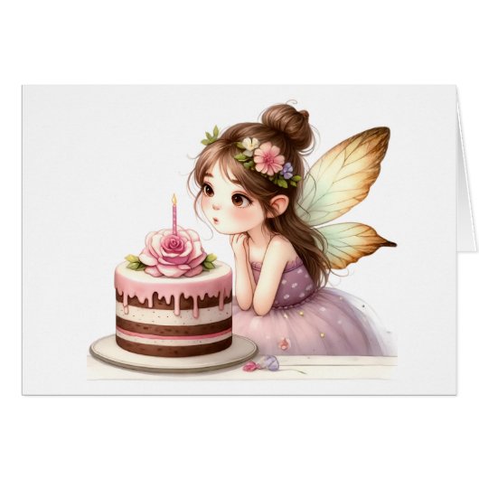 Fairy Birthday Card (Vorderseite (Horizontal))