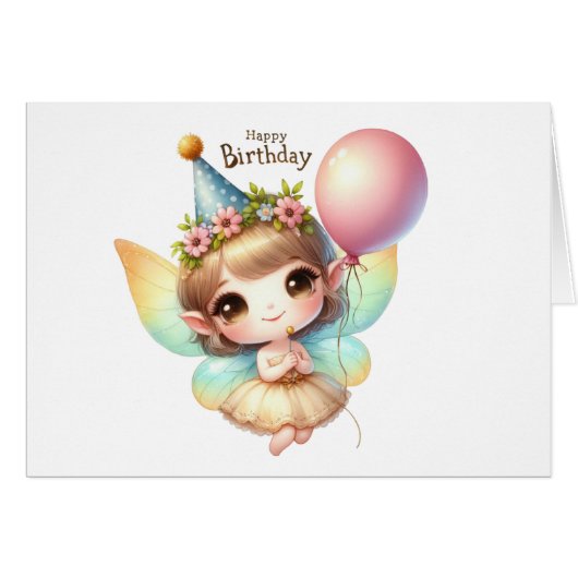 Fairy Birthday Card (Vorderseite (Horizontal))