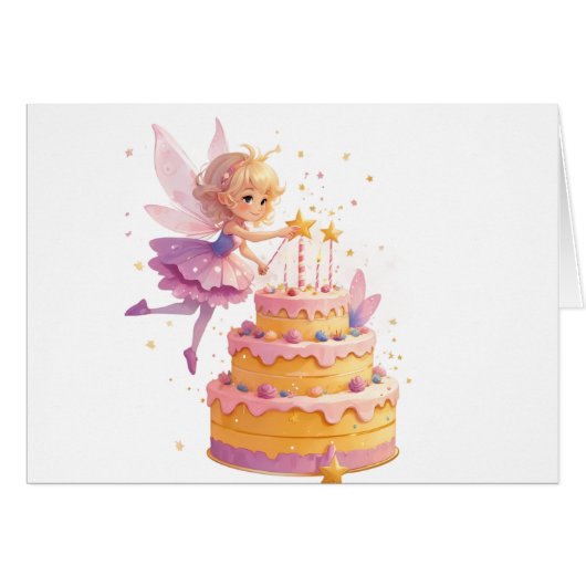 Fairy Birthday Card (Vorderseite (Horizontal))
