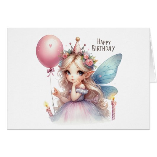 Fairy Birthday Card (Vorderseite (Horizontal))