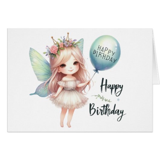 Fairy Birthday Card (Vorderseite (Horizontal))