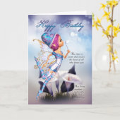 Fairy Birthday Card - Blühende Blasen Geburt Karte (Gelbe Blume)