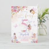 Fairy Birthday Einladung (Stehend Vorderseite)