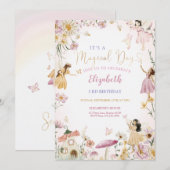 Fairy Birthday Einladung (Vorne/Hinten)