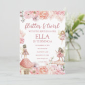 Fairy Birthday Einladung (Stehend Vorderseite)