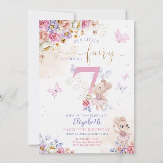 Fairy Birthday Einladung (Vorderseite)