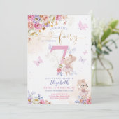 Fairy Birthday Einladung (Stehend Vorderseite)