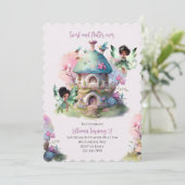 Fairy Birthday Einladung Afro Fairy Whimsical (Stehend Vorderseite)