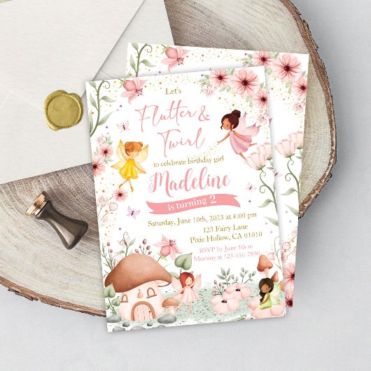 Fairy Birthday Einladung Girl Magical Garden