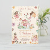 Fairy Birthday Einladung verzauberter Wald einlade (Stehend Vorderseite)