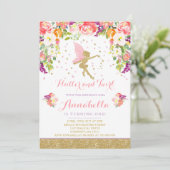 Fairy Birthday Einladung Whimsical Magical Party (Stehend Vorderseite)