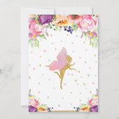 Fairy Birthday Einladungen Lila Floral Whimsical (Rückseite)