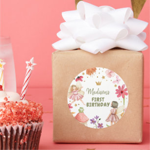 Fairy Birthday Enchanted Forest Fairy Liebhaber Runder Aufkleber