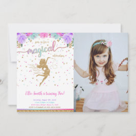 Fairy Birthday Foto Einladung