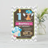 Fairy Birthday Invitation Girl Einladung (Stehend Vorderseite)