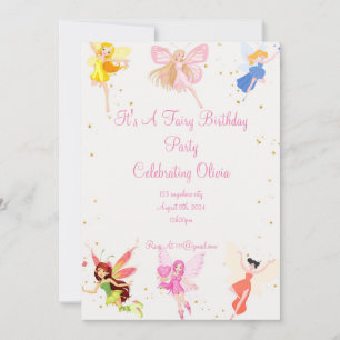 FAIRY BIRTHDAY PARTEI FÜR MÄDCHEN EINLADUNG