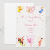 FAIRY BIRTHDAY PARTEI FÜR MÄDCHEN SAVE THE DATE (Vorne/Hinten)