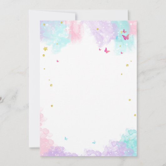 Fairy Birthday Party Einladung (Rückseite)