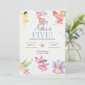 Fairy Birthday Party Einladung (Stehend Vorderseite)